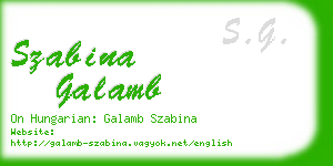 szabina galamb business card